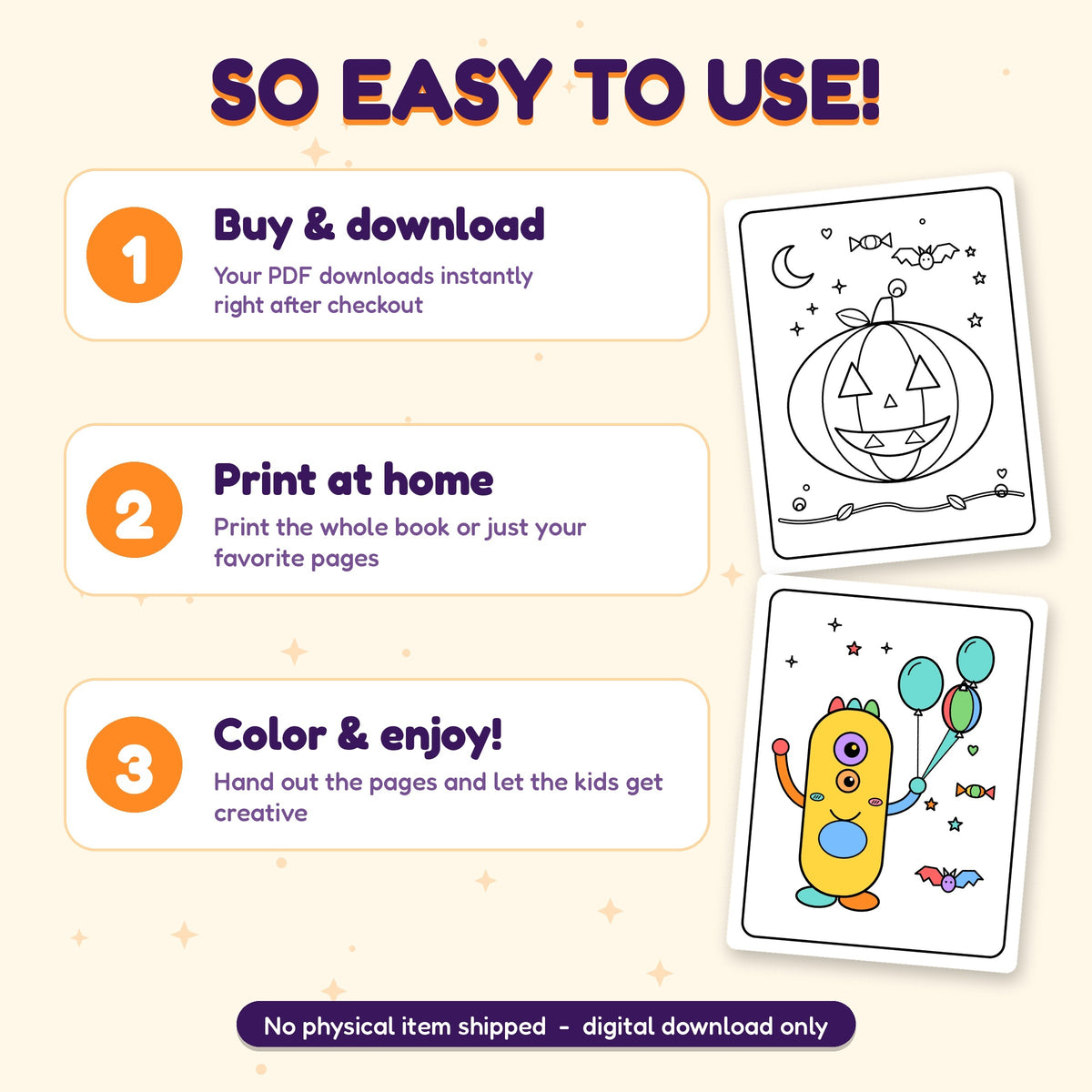 How to use: buy and download, print at home, color and enjoy