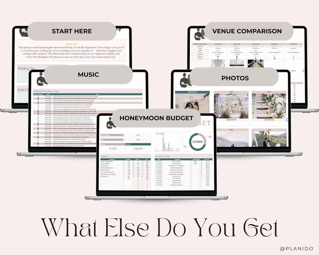 Wedding Planner Digital Download | Wedding Budget Tracker, Guest List, Timeline, Checklist, Seating Chart