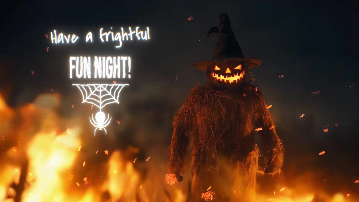 Halloween video scene: Have a frightful fun night